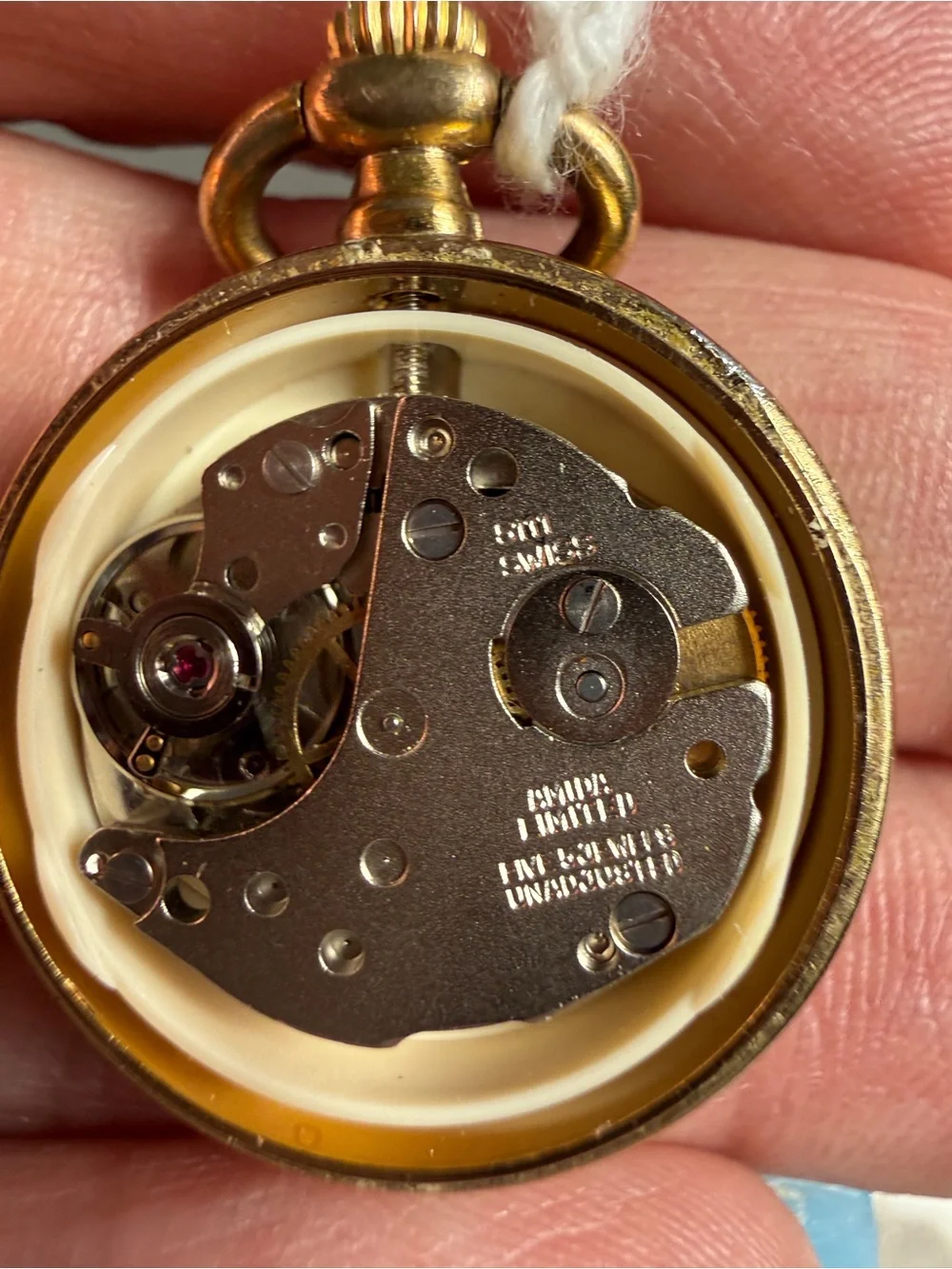 Royal Gold Pocket Watch - White Dial 1” pre owned